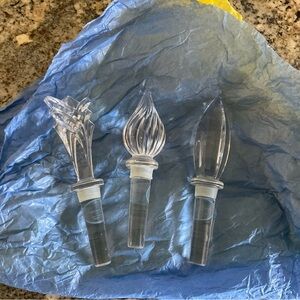 Set of Lead Crystal Wine Stoppers